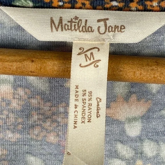 Matilda Jane women's Long Sleeve peasant Blouse top Sz M floral Boho Gypsy - Picture 2 of 8